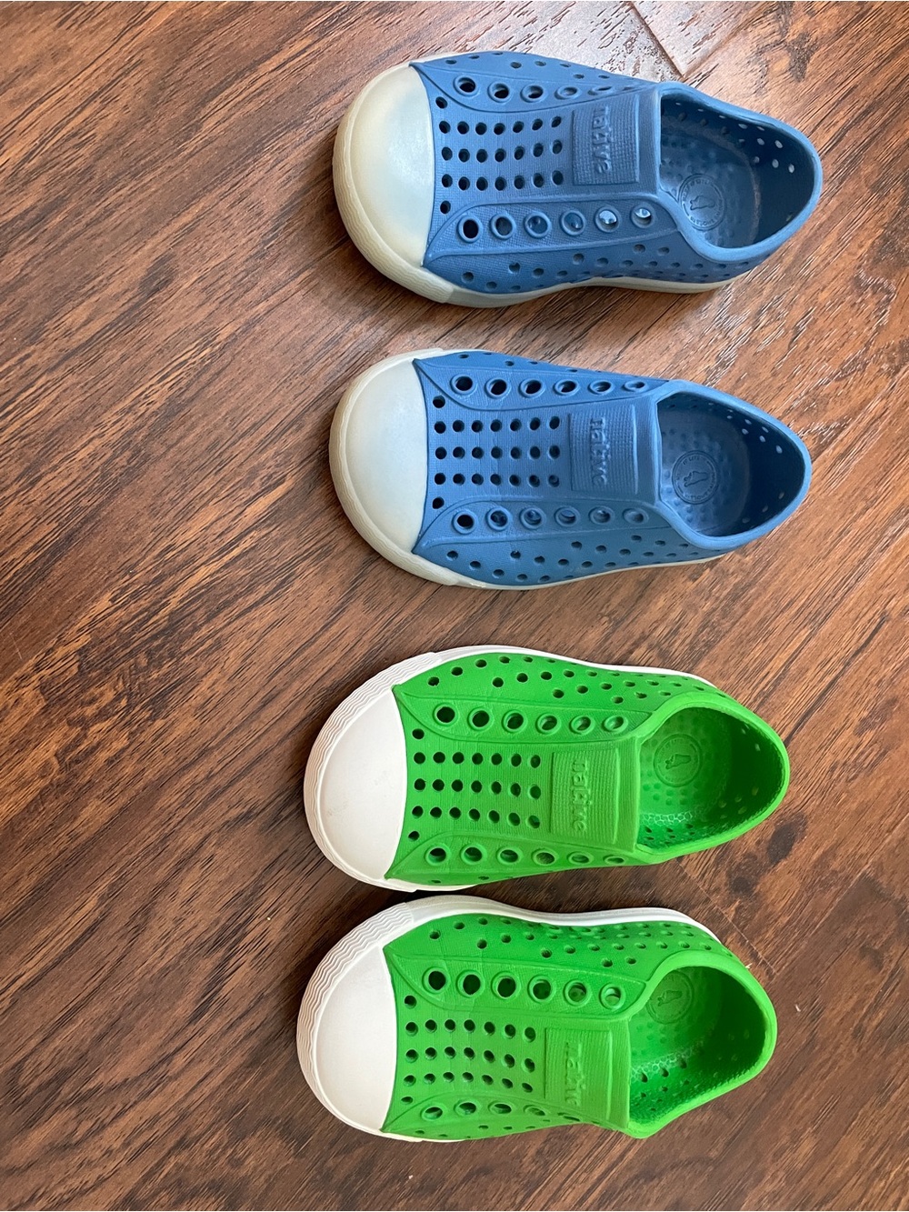 Native Kids Slip-On Water Shoes in Blue and Green